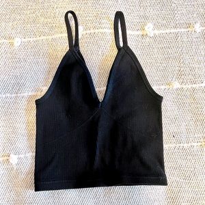 Free People Movement - Happiness Runs V-neck Crop Tank - Black - Size M/L